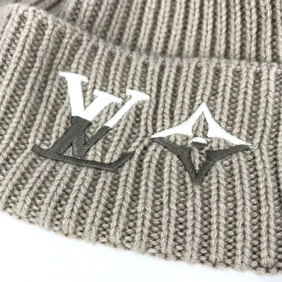 LOUIS VUITTON M77196 Beanie-LV Dual knit cap Knit hat Cashmere Gurege gray main image 8